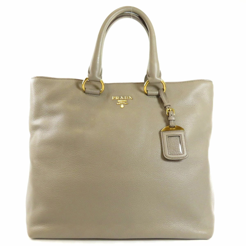 Prada Vitello Phenix Shopping Tote bag textured gray leather - Picture 11 of 11